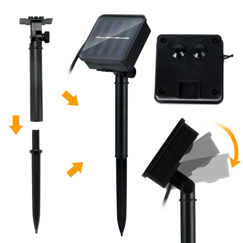 Светодиодная уличная гирлянда на солнечной батарее в виде капель воды 5 м 20