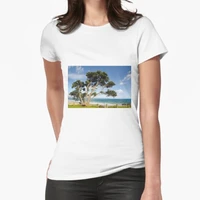 beach tree t shirt print top
