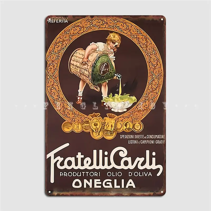 

Постер Tratelli Carli Olio oil D Oliva Oneglia, металлический плакат, Настенный декор для клуба, бара, стены, паба, дизайнерский оловянный плакат