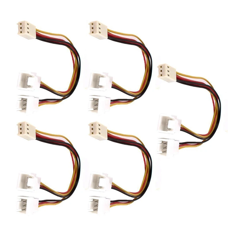 5 шт. 3 Pin гнездовой к двойному штекеру PC разветвитель вентилятора удлинитель 20