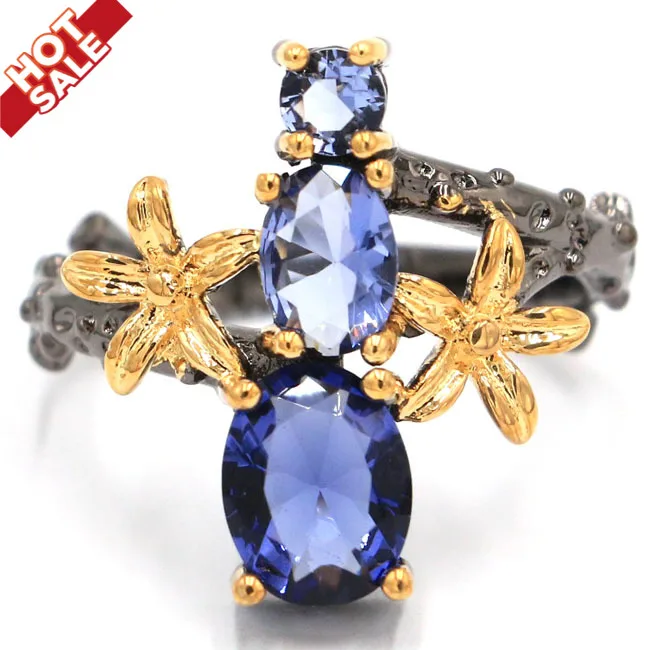 

Неоготические Винтажные Ювелирные изделия ShCrown 21x19 мм, в виде цветка йолита для сестры, подарок на день рождения, черные, золотые и серебряны...