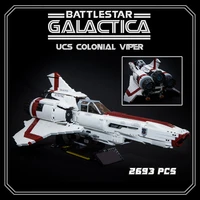 the battlestar galactica colonial viper mkii robotechs new fit lepining moc 9424 model technical space battleship building block
