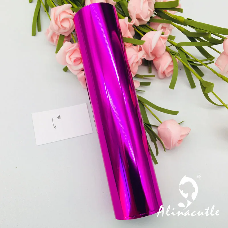 No 6 Rose Red 3MX1 рулон горячей фольга в рулонах горячего тиснения фольги бумаги голографической передачи тепла DIY ремесла - Цвет: No 6 Rose Red