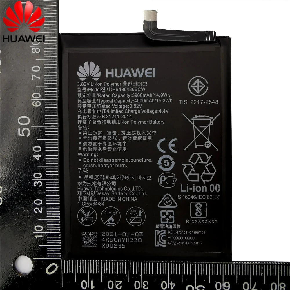 Huawei-Bater&iacute;a de repuesto HB436486ECW, 3900mAh, Original, para Huawei Mate 10 / 10 Pro Mate 20 P20 Pro Honor V20-5
