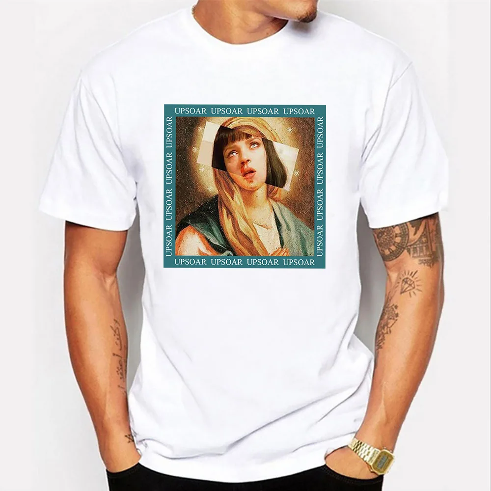 Мужская футболка с забавными буквами свободная модная мужская одежда круглым