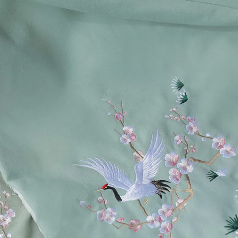 

Winter Women Hanfu Cloak Chinese Ancient Traditional Thickness Hooded Pine Crane Embroidery Plush Cape Vintage Princess Overcoat