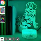 Светильник ночник с ночным датчиком, светодиодный ночсветильник в виде Лабрадора ретривера, лампа 3D с питанием от USB для вечеринки, гостиницы, комнаты, меняющий цвет, Декор, детский памятный подарок