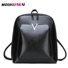 Женский кожаный рюкзак на молнии, Черный дорожный рюкзак для девочек-подростков, 2019
