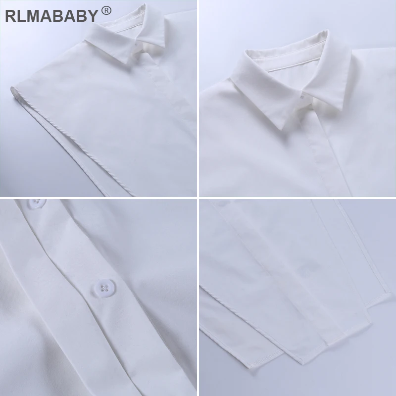 

RLMABABY Fashion Sexy Women Blouse Top Elegant Solid Color Trun-Down Collar Single Breasted Button Asymmetrical Blouse Shirts