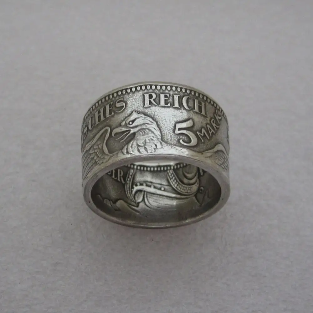 Ручная работа кольцо для монет ручная из Германии 5 Марков 1913 ⟪gle'