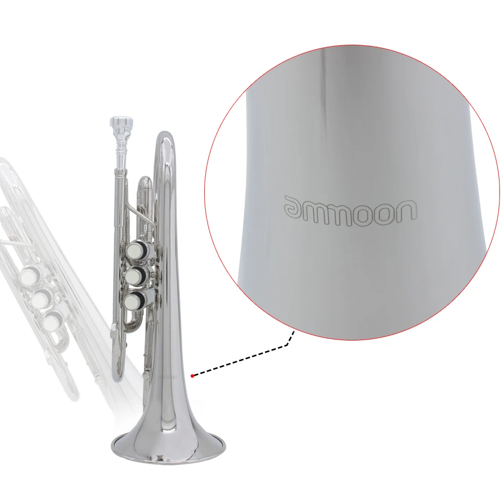 Ammoon Профессиональный Bb плоский Корнеты духовых инструментов с сумкой чехол