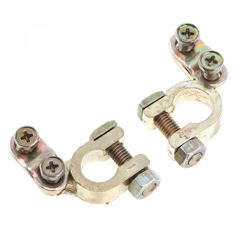 

2 Pcs Auto Zinc Alloy Car Replacement Battery Connector Terminal Clamp Clips for 36 Battery Car Battery Brass Connector