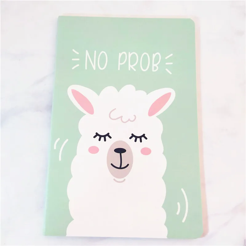4 A5 блокнот,, Kawaii Bullet Journal, мягкая обложка, дневник, планировщик, альпака, милый офисный канцелярский блокнот с животными, бумага - Цвет: 4