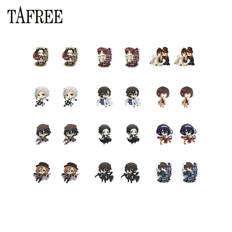 TAFREE Kawaii девушки стильные серьги-клипсы Bungo бродячие собаки акриловые серьги