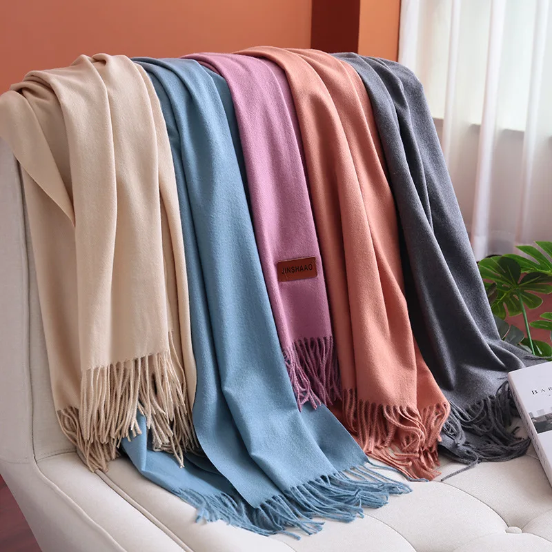 

Шарф кашемировый Женский, универсальный, утепленный, длинный, теплый