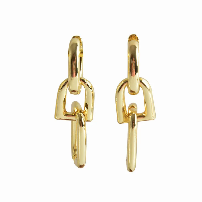 

2020 Brand Round Metal Drop Dangle Earrings Fashion Copper 14 K Texture Geometric Earrings Party kolczyki Accessories New