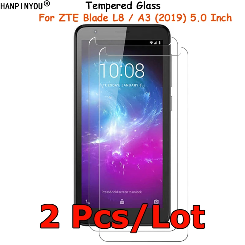 2 шт./лот закаленное стекло для ZTE Blade L8 / A3 2019 защита экрана ультратонкая