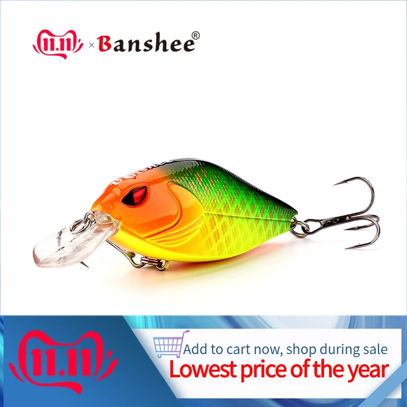 Banshee 7 см 15/17. 5 г кренкбейты жесткая приманка для рыбалки кривошипно-басовый воблер погремушка звук Воблер для щуки плавающая искусственная приманка