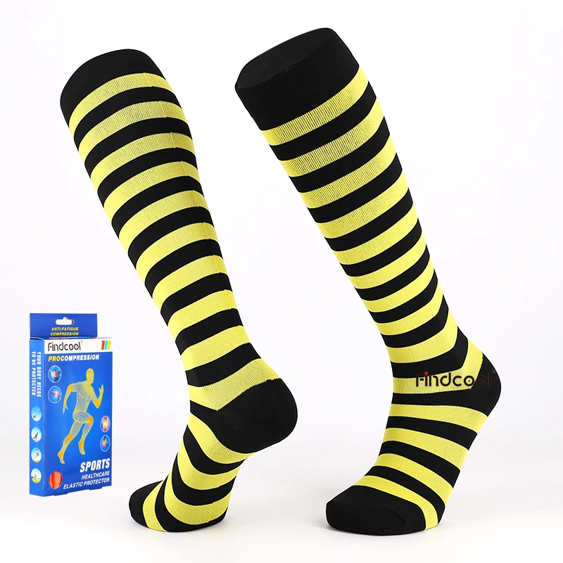 

YISHENG Knee High Compression Socks Women Fashion Long Socks Travel Flight Socks