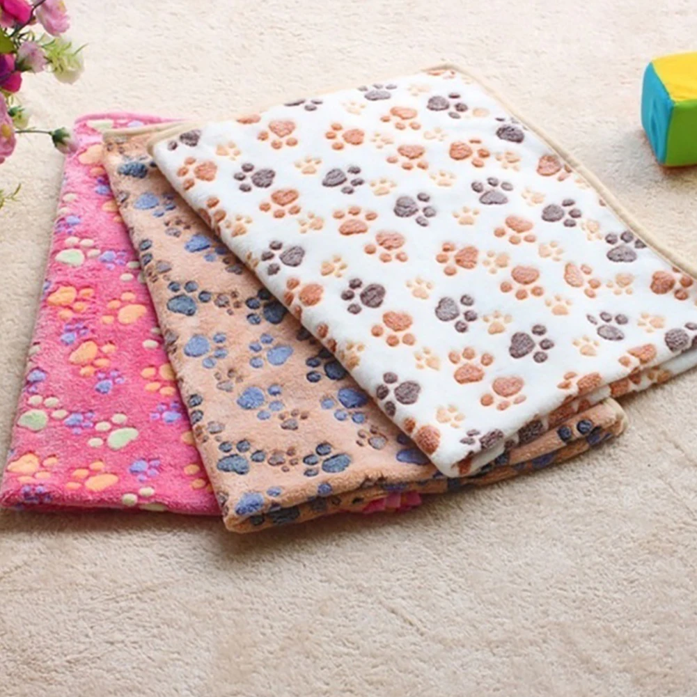 1 шт. фланелевые коврики для собак с принтом лап | Дом и сад