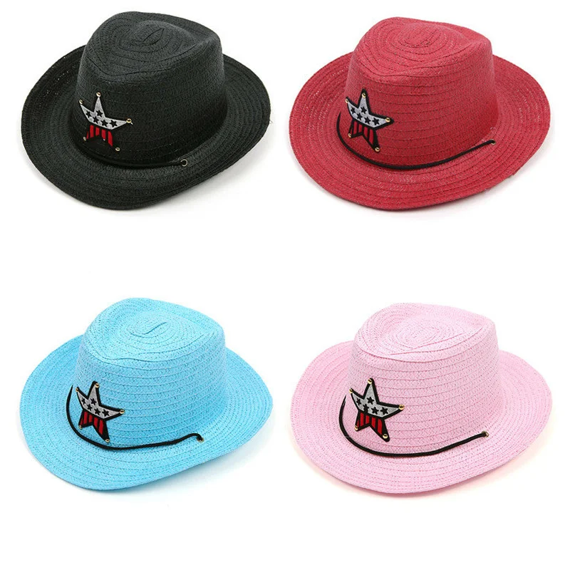 

Children's Five-pointed Star Straw Hat Cowboy Sunhat