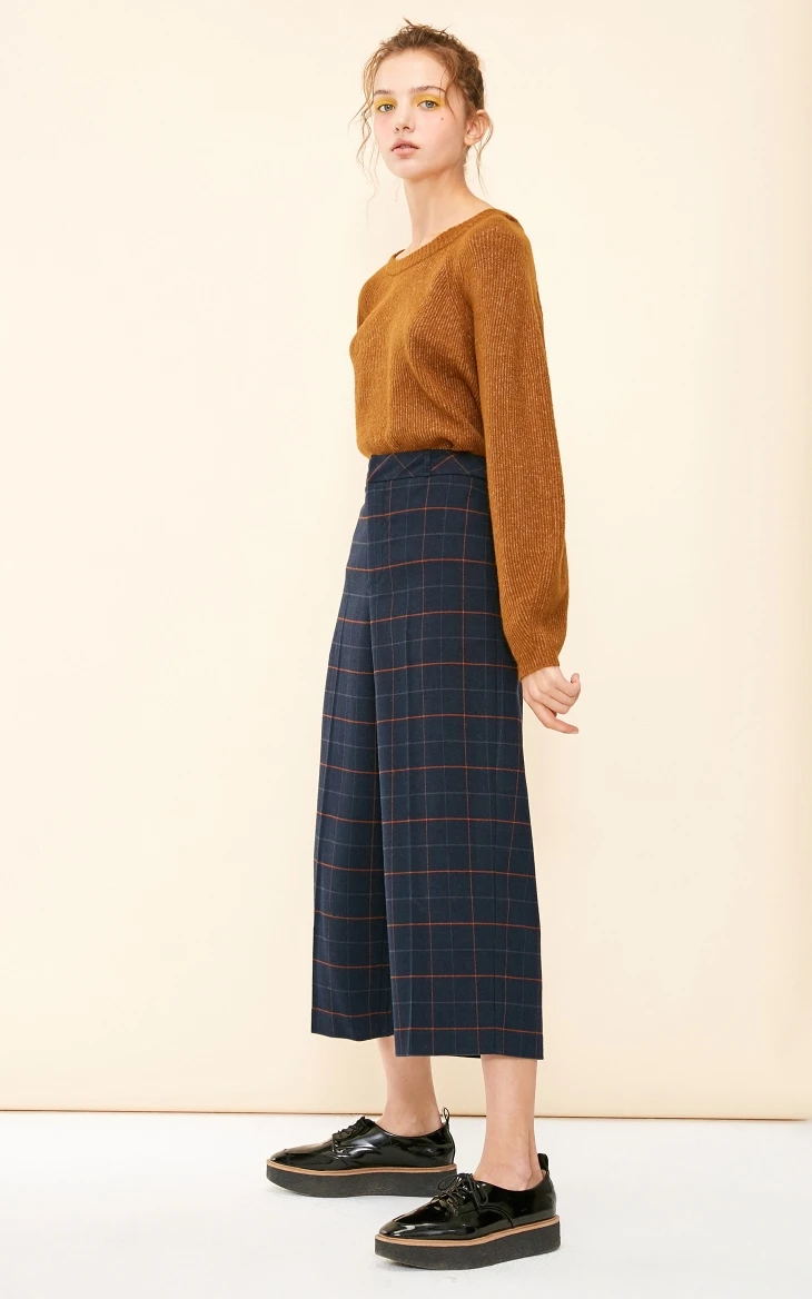 Vero Moda Новые брюки женские поступления повседневные клетчатые широкие укороченные брюки | 31836J528