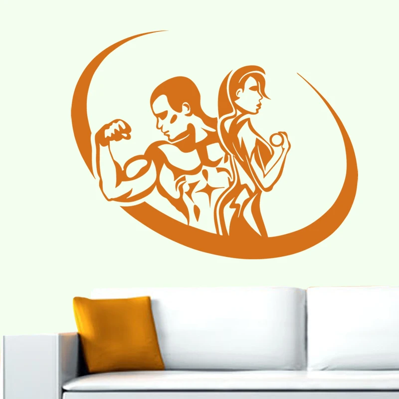 

Fitness Decal Gym Dumbbell Sticker Body-building Posters Vinyl Wall Decals Mural Fitness Words Crossfit Decal Muscle Gym Sticker