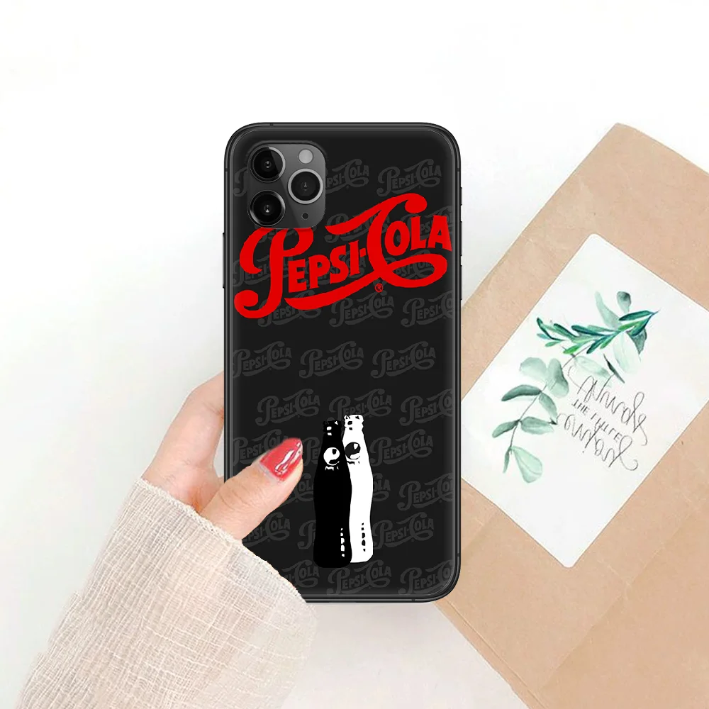 

Luxury Pepsi-Cola Phone Case Cover Hull For iphone 5 5s se 2 6 6s 7 8 12 mini plus X XS XR 11 PRO MAX black 3D Etui painting