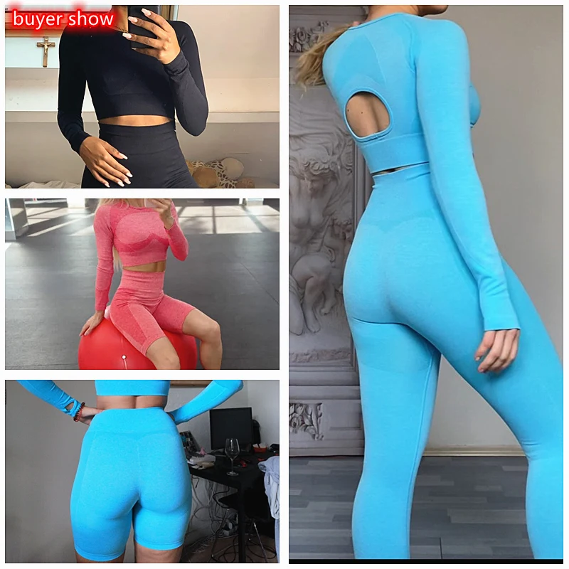 Комплект Спортивный Женский бесшовный цвет в ассортименте S M L XL XXL 2 шт/комплект |
