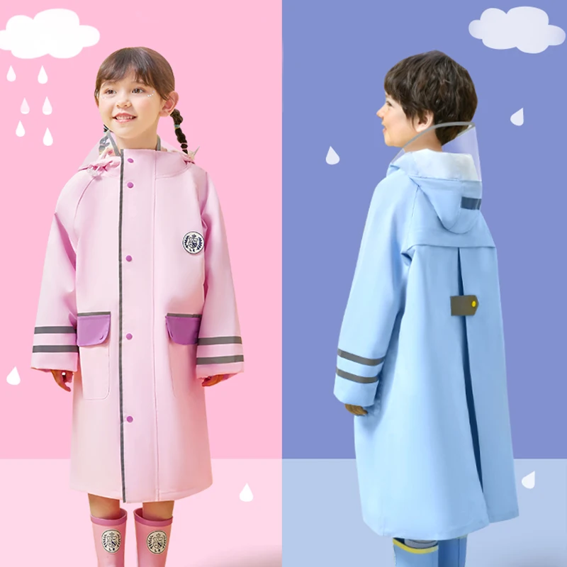 Children Raincoat Boy Girl Pupils Take Children's School Bags 2021 Cuhk Clothes Against The Heavy Rain Poncho Boy enlarge
