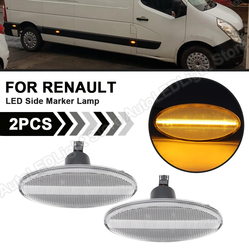 

2Pcs LED Side Marker Lamp Light Turn Signal For Opel Movano MK2 X62 2010- Renault Master MK3 2011- Nissan NV400 Van 2012-