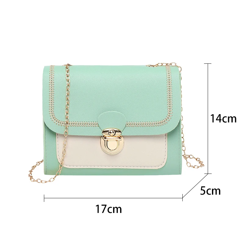 

Stitching women's summer shoulder bag chain PU leather ladies messenger bag female small square bag clutch bags 2020 handbags