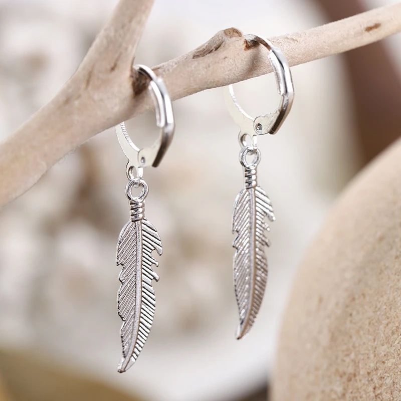 Винтажные серьги-подвески с перьями ювелирные изделия висячие серьги женские