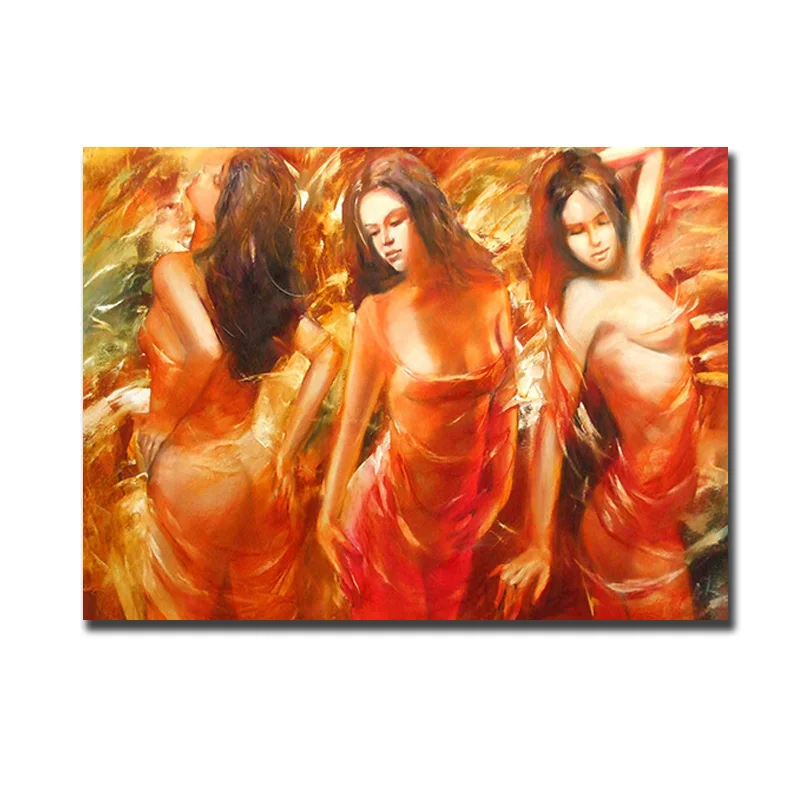 Танцы сексуальная девушка картина маслом современная модная открытая Женская