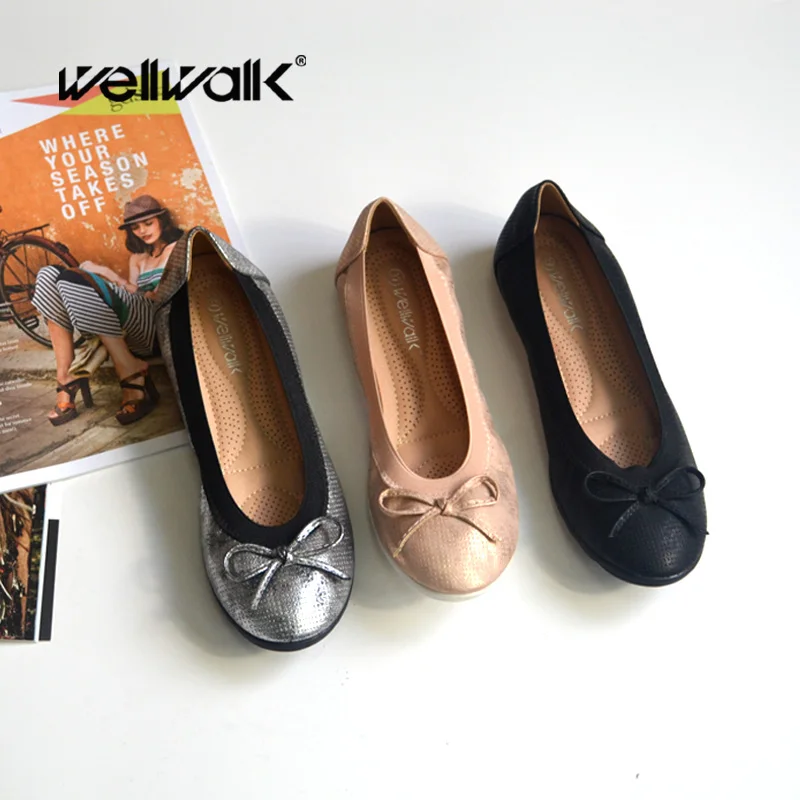 Женские балетки Wellwalk модные дизайнерские туфли на плоской подошве удобные без