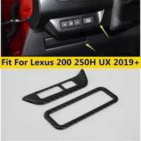 head light lamp switch button panel cover trim carbon fiber look abs interior accessories for lexus ux 200 250h 2019 2022