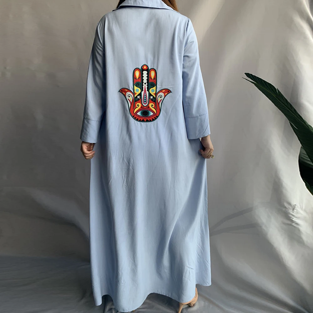 Женское платье-рубашка Siskakia макси-платье с лацканами и длинным рукавом в