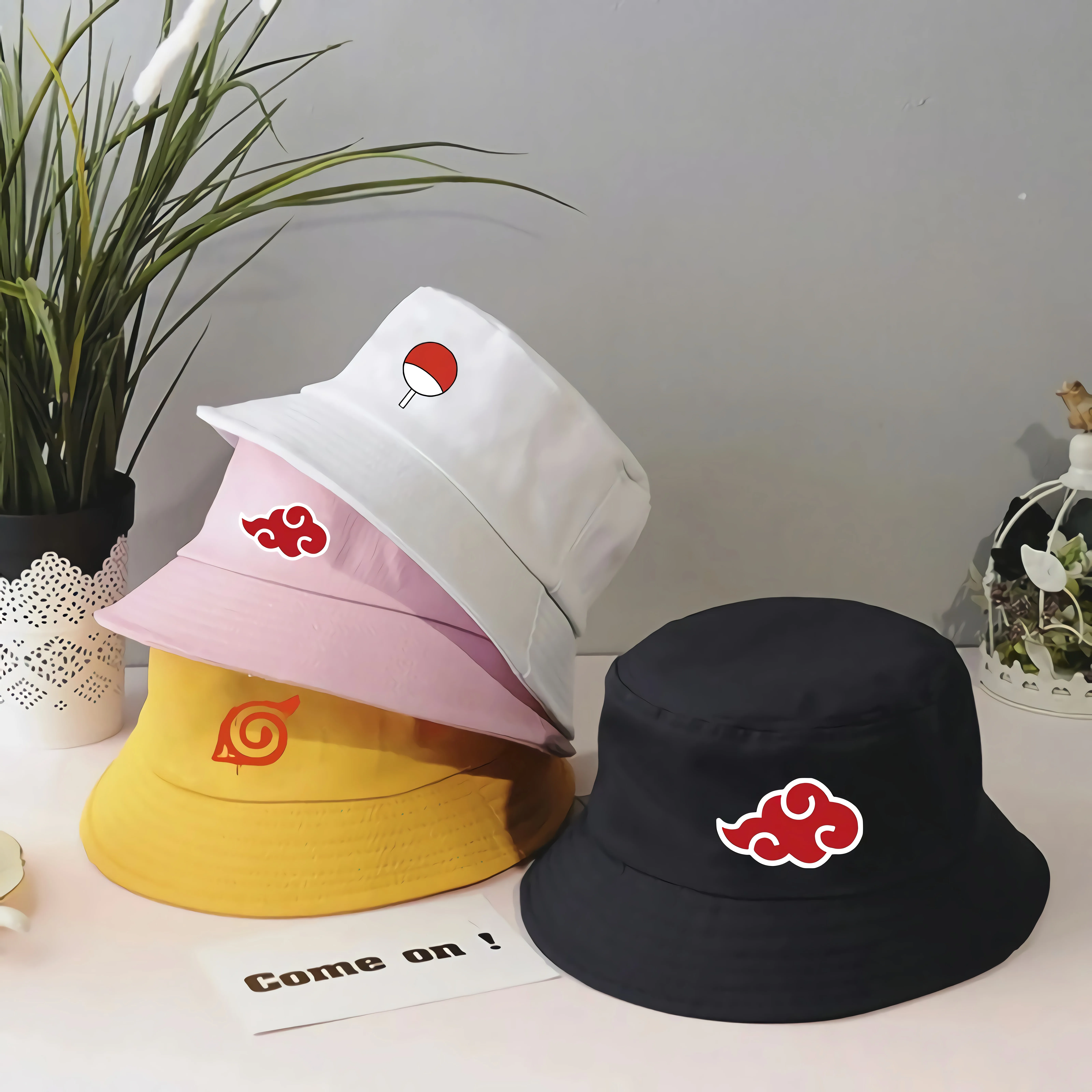 

Red Cloud Bucket Hat Unisex Outdoor 90S Japan Anime Cap Casual Foldable Fisherman Hats Sunscreen Beach Panama Hats