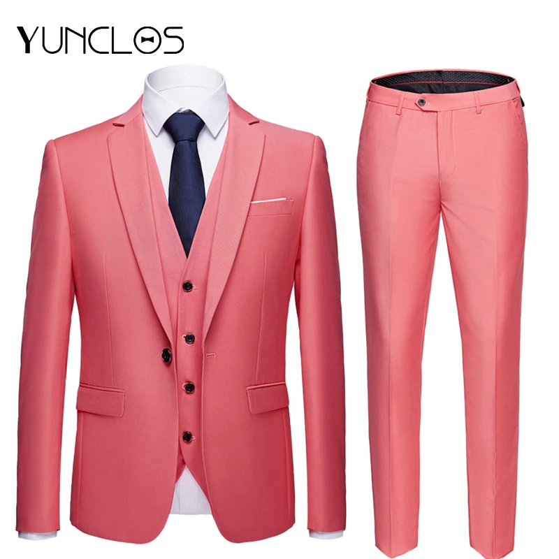 Хит продаж мужской костюм из 3 предметов пиджак + брюки жилет деловой блейзер