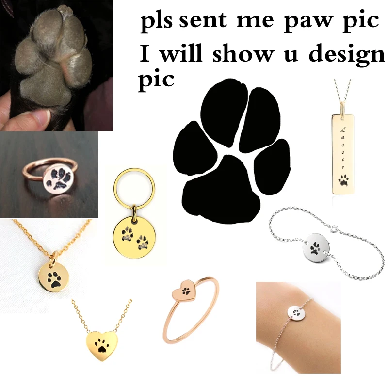 Пользовательские Выгравировать Pet Paw нос круглый персонализированный брелок для