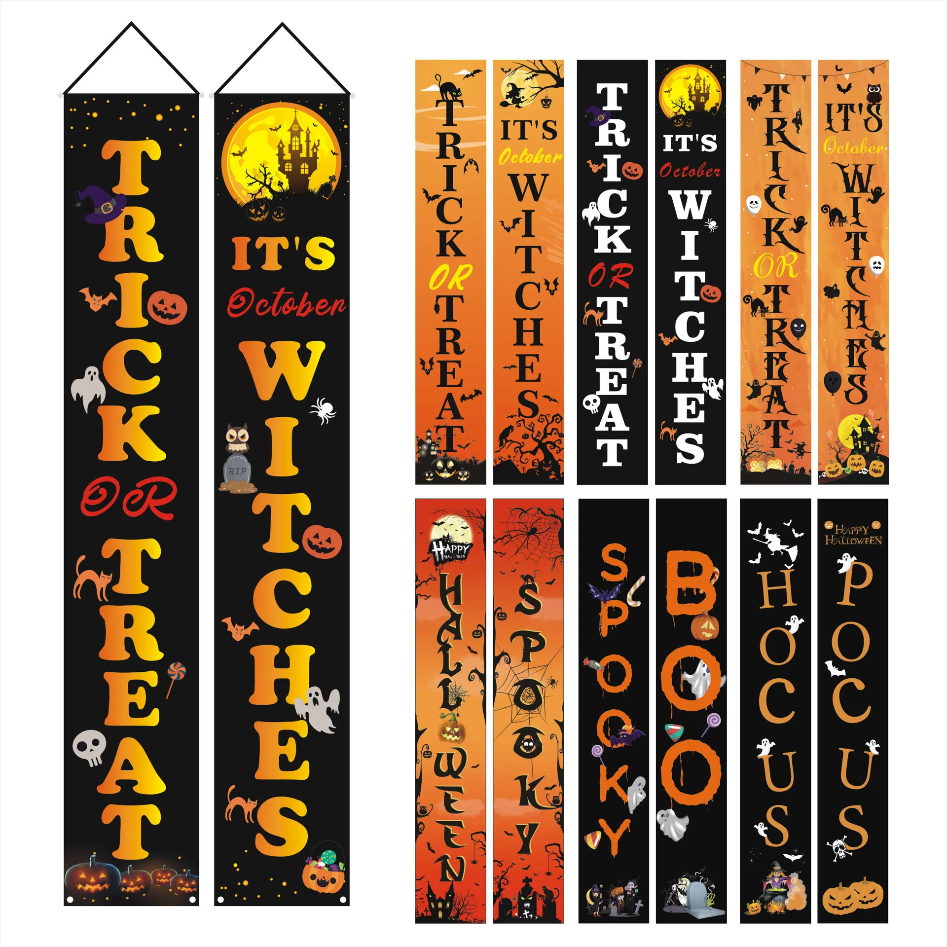 

Halloween door curtain halloween couplets banner banner halloween decoration