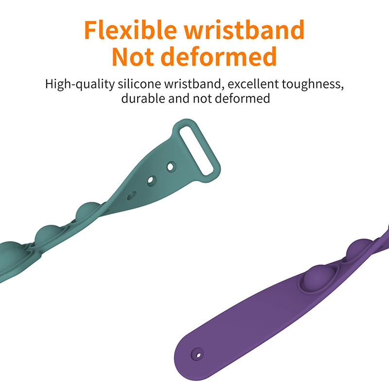 

New Strange Squeeze Finger Bubble Toy Decompression Hand Band Bubble Fidget Toys Relieve Stress Bracelet Watch Wristband XA44TQ