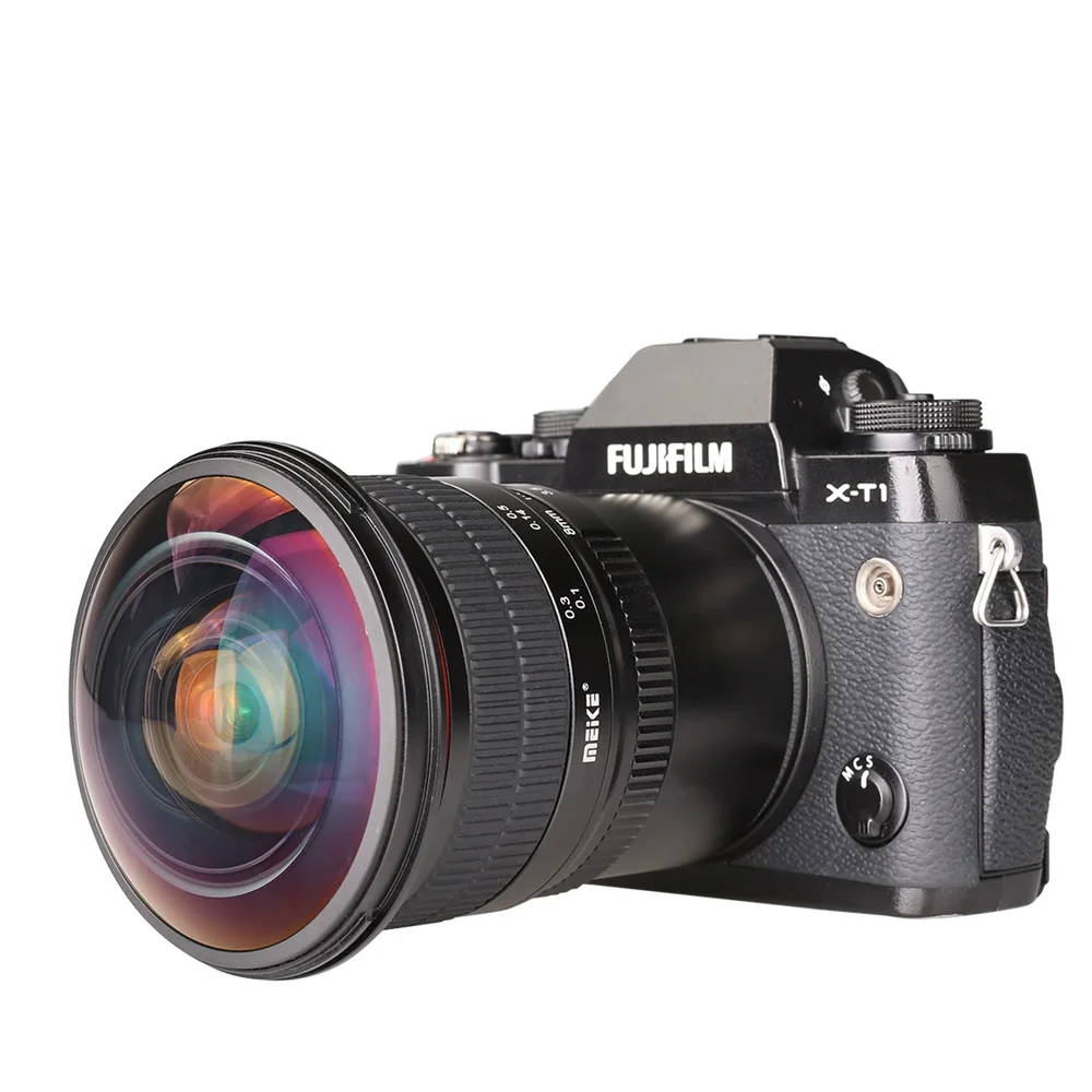 Диафрагма объектива рыбий глаз Meike 8 мм F3.5 ультра широкий угол ручная фокусировка