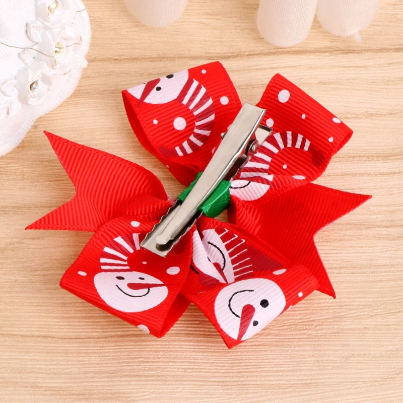 

12Pcs Xmas Christmas Bowknot Hairpin Hair Bow Clips Barrette For Kids Baby Girls