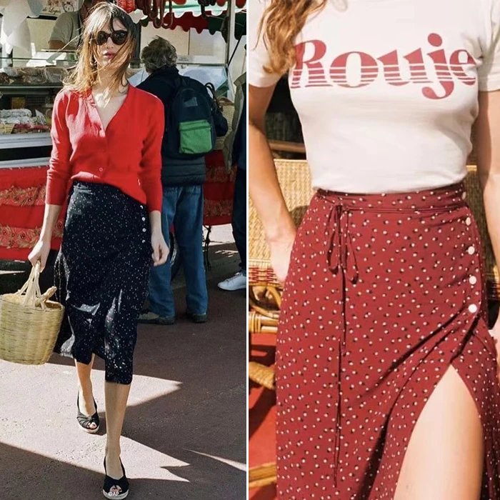 2020 Париж нишу в ретро-стиле Принт виде волнистых шифоновое платье с высокой