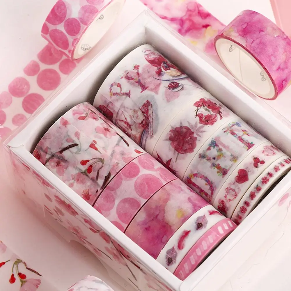 

Masking Tape Set of 10, Spring Flower Decorative Sticky Paper Tapes for DIY Craft, Gift Wrapping, Bullet Journal, Planner