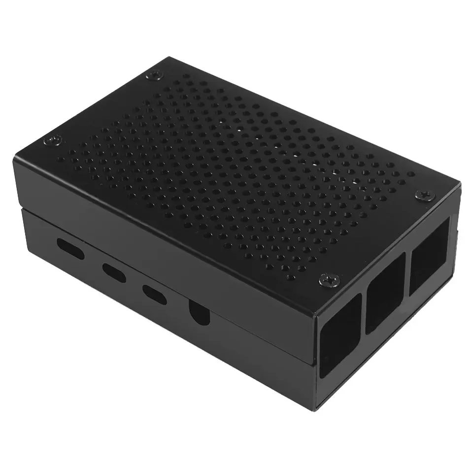 Black Raspberry Pi 4 Чехол, алюминиевый чехол, черный, серебристый корпус, металлический корпус для Raspberry PI 4, Модель B - Цвет: Black