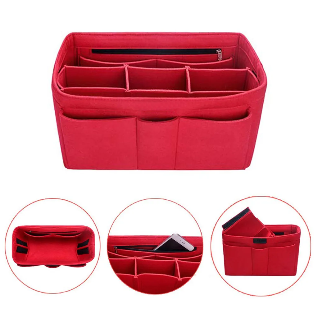 Вставка сумка на молнии с карманами Сумки из натуральной кожи кошелек