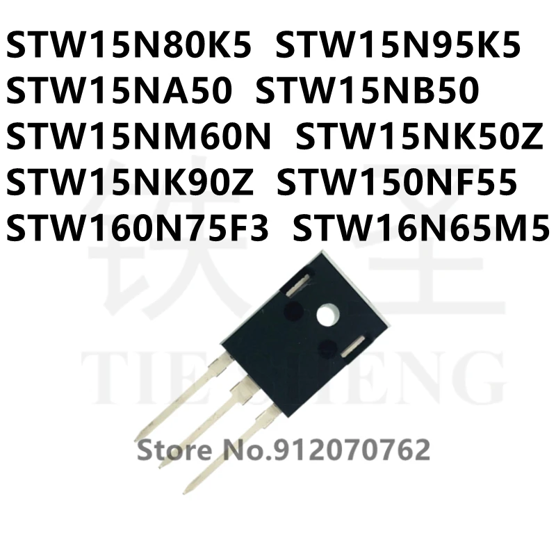 10 шт./лот STW15N80K5 STW15N95K5 STW15NA50 STW15NB50 STW15NM60N STW15NK50Z STW15NK90Z STW150NF55 STW160N75F3 STW16N65M5 TO-247 |
