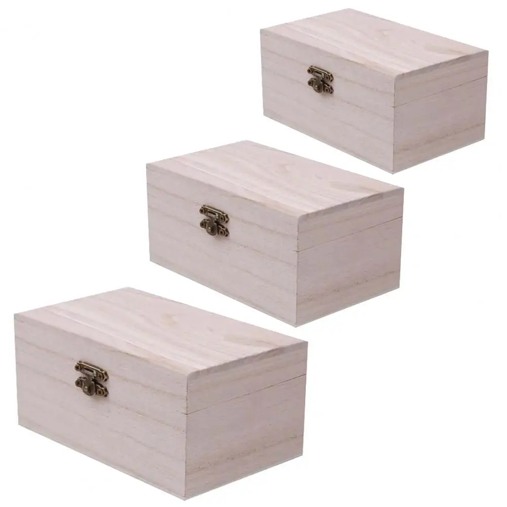 

Home Supply Wooden Box Portable Multifunction Case Multi Size Lid Jewellery Storage Container